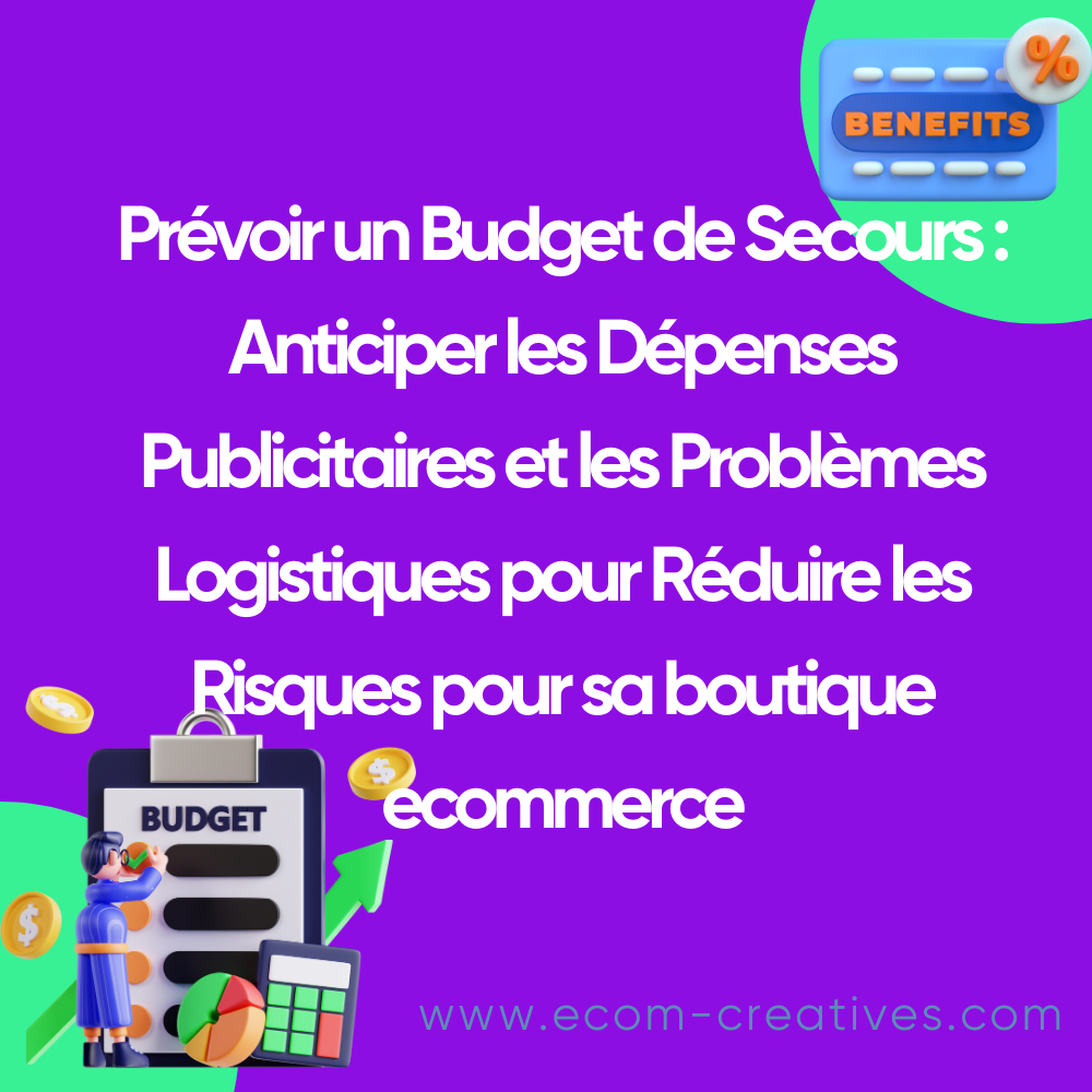 Prévoir un Budget de Secours : Anticiper les Dépenses Publicitaires et les Problèmes Logistiques pour Réduire les Risques pour sa boutique ecommerce